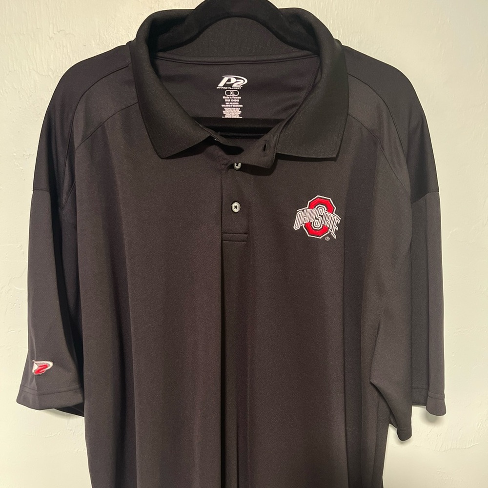 Ohio State Buckeyes Polo Shirt Men's XL Black Football Collared P2